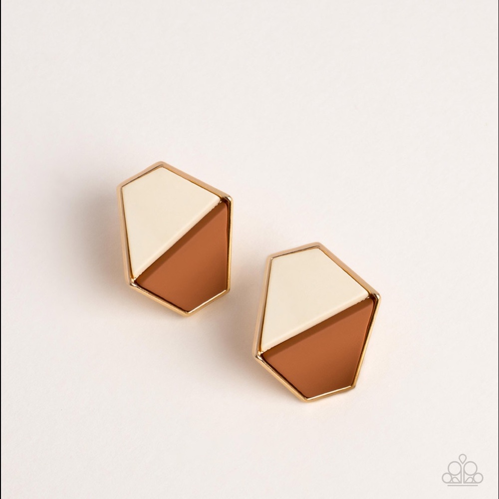 Geometric - Brown Earrings